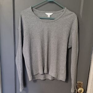 Time and Tru Gray Ribbed Long Sleeve Top